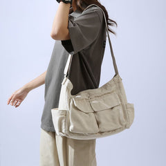Multi - Pocket Canvas Crossbody Bag for Women | Retro Lightweight Shoulder Bag - VOTVO