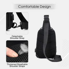 Waterproof Sling Bag for Men – Multi - Functional Chest Bag with USB Charging Port for Hiking, Cycling, and Travel - VOTVO
