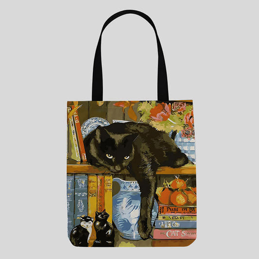 Süße Kitty Canvas Tragetasche – Multifunktionale Handtasche & Umhängetasche für den täglichen Gebrauch