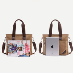 Unisex Canvas Shoulder Bag – Retro Casual Handbag & Work Tote