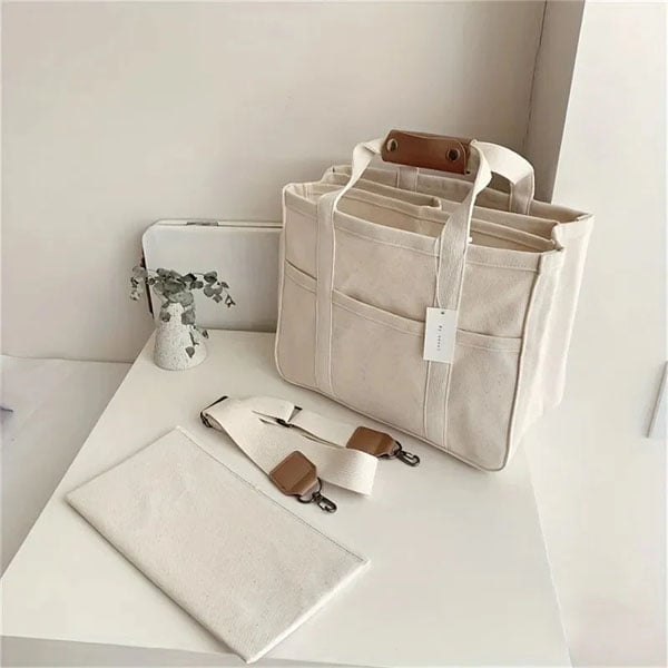 Utility Canvas Tote/Shoulder Bag for Daily Life - VOTVO
