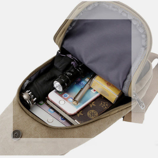 Canvas-Umhängetasche für Herren – Tagesrucksack für Outdoor-Reisen und Camping