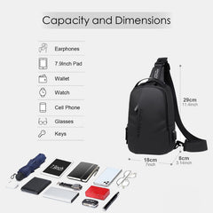 Waterproof Sling Bag for Men – Multi-Functional Chest Bag with USB Charging Port for Hiking, Cycling, and Travel
