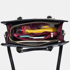 Vintage Damen-Schultertasche mit Henkel oben, Arbeitstasche, Schultertasche mit langem Riemen