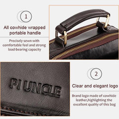 Lässige Vintage-Umhängetasche aus echtem Leder für Herren – Verstellbarer Riemen und mehrere Taschen