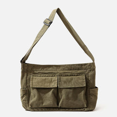 Multi - Pocket Canvas Crossbody Bag for Women | Retro Lightweight Shoulder Bag - VOTVO