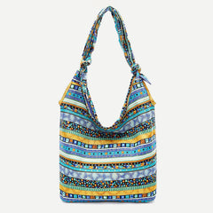 Large Capacity Canvas Shoulder Bag for Women – Colorful Crossbody Handbag