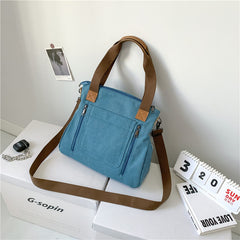 Vintage Leisure Tote Bag for Women – Canvas Crossbody Commuter Shoulder Bag