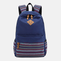 Bunter Streifen-Canvas-Rucksack für Damen – Sportlicher Studenten-Tagesrucksack