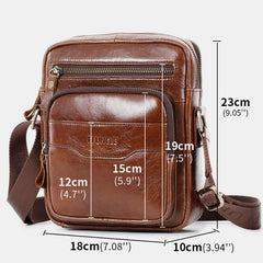 Vintage Oil-Tanned Leather Sling Bag for Men - Stylish Crossbody Shoulder Bag