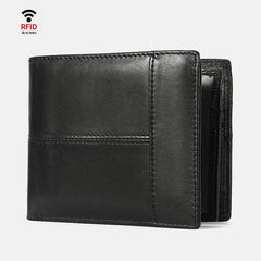Retro Large Capacity RFID GenuineLeather Wallet