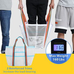 Large Capacity Beach Bag for Holiday Travel – Portable Mesh Shoulder Bag