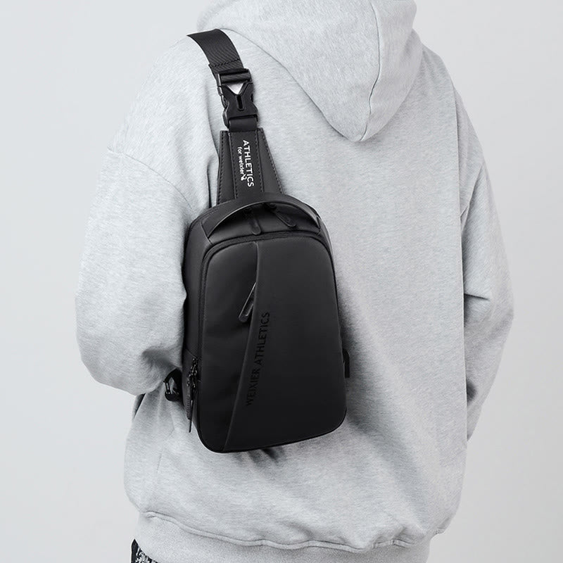 Waterproof Sling Bag for Men – Multi - Functional Chest Bag with USB Charging Port for Hiking, Cycling, and Travel - VOTVO