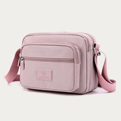 4-Zip Crossbody Bag – Lightweight Nylon Purse for Women