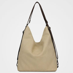 Women's Color Block Canvas Backpack – Tote Shoulder Hobo Bag Rucksack