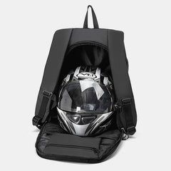 Large Capacity Waterproof Motorcycle Helmet Backpack – Reflective Riding Gear for Men