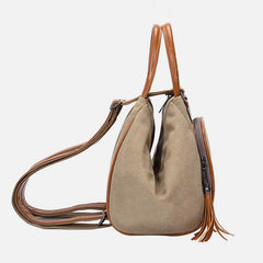 Multifunctional Women's Backpack with Tassel Decor – Durable Canvas Travel Daypack