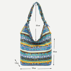 Large Capacity Canvas Shoulder Bag for Women – Colorful Crossbody Handbag