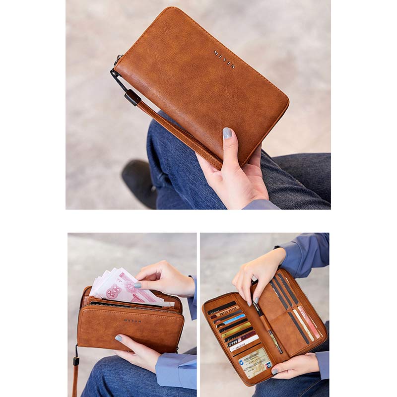 Women's RFID Blocking Zip Around Wallet - Large Long Wristlet Clutch - VOTVO