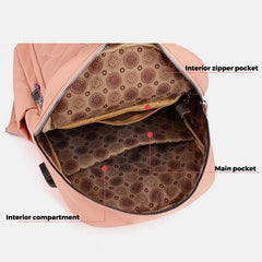Lightweight Embossed Embroidery Backpack with USB Charging Port – Perfect for Women on the Go - VOTVO