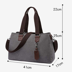 Triple Compartment Canvas Tote Handbag | Multifunction Casual Crossbody Shoulder Purse