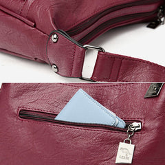 Women’s Soft Leather Double Compartment Crossbody Bag – Stylish & Practical Shoulder Bag - VOTVO