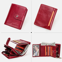 RFID GenuineLeather Multi - Card Buckle Wallet - VOTVO