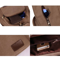 Canvas-Rucksack für Damen und Mädchen – Vintage-Schul- und Reiserucksack mit Kordelzug