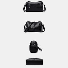 Retro Medium Sling Shoulder Bag for Women – Soft PU Leather Crossbody Handbag