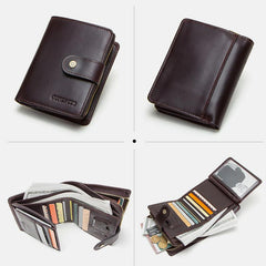 RFID GenuineLeather Multi - Card Buckle Wallet - VOTVO