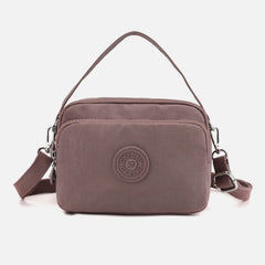 Small Nylon Crossbody Bag for Women – Triple Compartment Travel Purse