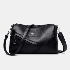 Retro Medium Sling Shoulder Bag for Women – Soft PU Leather Crossbody Handbag