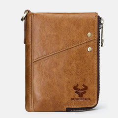 RFID Anti - theft Genuine Leather Multi - slot Bifold Wallet for Men - Stylish Business Wallet - VOTVO