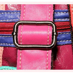 Women's Genuine Leather Splice Rivet Backpack - Stylish & Durable Shoulder Bag for School, Travel, & Daily Use - VOTVO