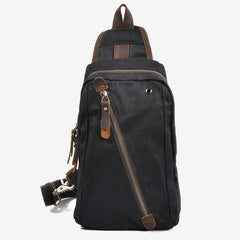 Canvas Sling Bag Schultertasche Brusttasche für Männer – Reise Wandern Crossbody Daypack