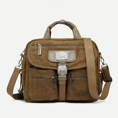 Vintage Canvas Messenger Bag for Men – Large Capacity Briefcase with Adjustable Shoulder Strap