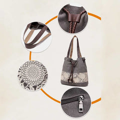 Shoulder Bag for Women – Casual Large Capacity Printed Canvas Shopping Handbag