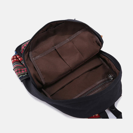 Bunter Streifen-Canvas-Rucksack für Damen – Sportlicher Studenten-Tagesrucksack