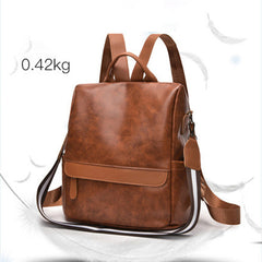 Women's Anti-theft Leather Backpack – Stylish & Secure Travel Handbag