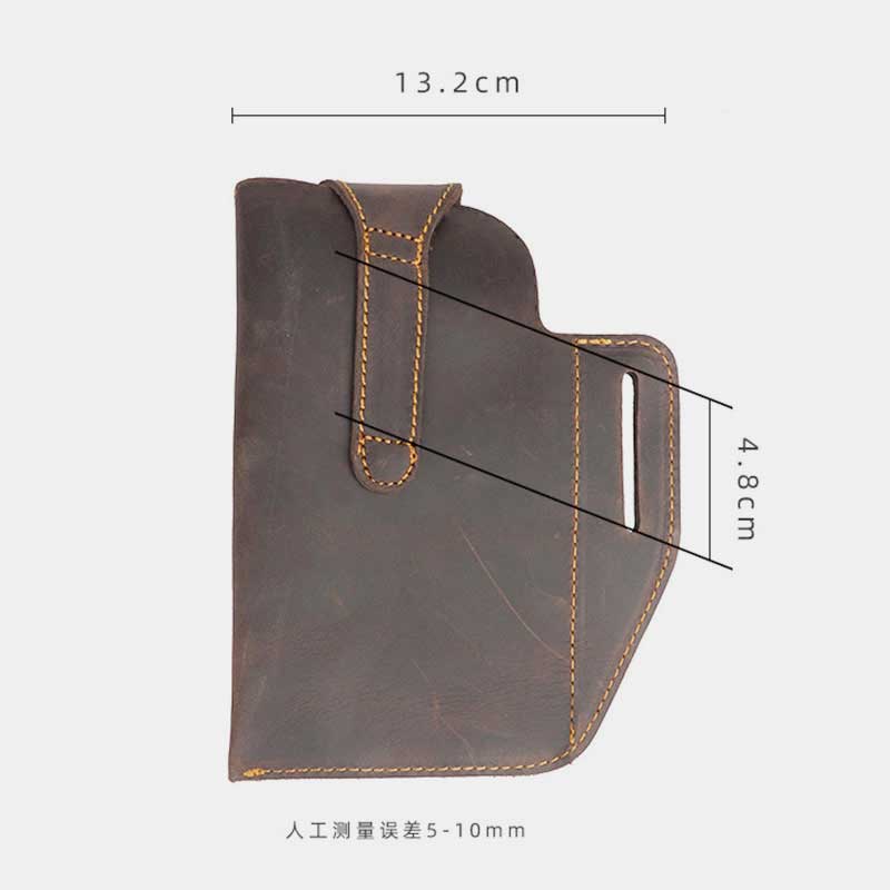 Vintage Leather Waist Phone Bag with Keychain | Outdoor Activity & Daily Use | Genuine Leather - VOTVO