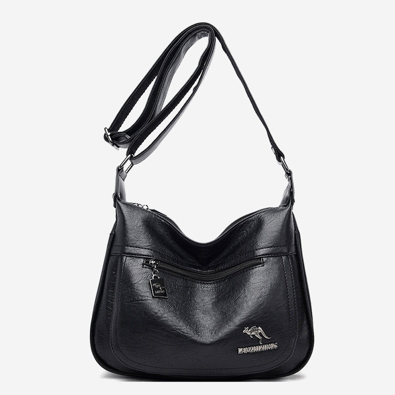 Women’s Soft Leather Double Compartment Crossbody Bag – Stylish & Practical Shoulder Bag - VOTVO