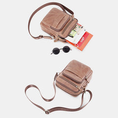Vintage Oil-Tanned Leather Sling Bag for Men - Stylish Crossbody Shoulder Bag