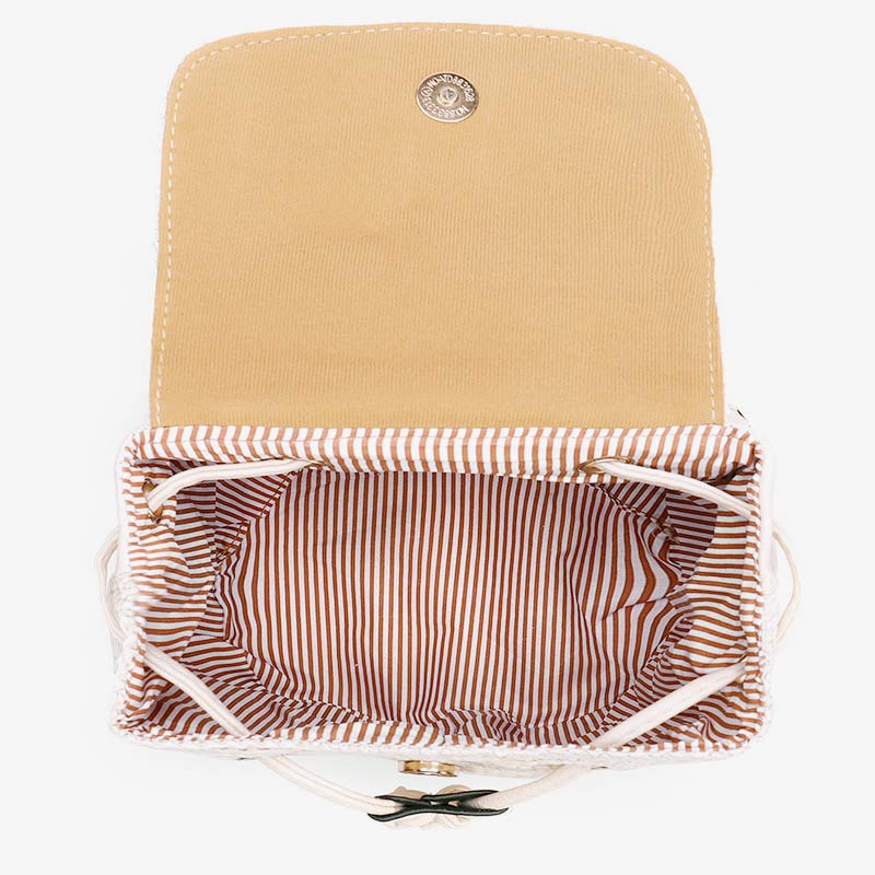 Women’s Straw Backpack – Summer Beach Woven Drawstring Handbag - VOTVO