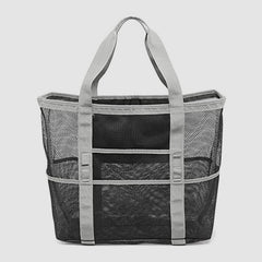 Large Capacity Beach Bag for Holiday Travel – Portable Mesh Shoulder Bag