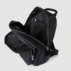 Quilted Nylon Backpack for Women – Stylish Solid Color Travel Daypack