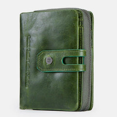 Genuine Leather Multifunctional Anti-theft Wallet for Women – RFID Protection, Card Slots & Zippered Coin Pocket
