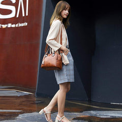 Vintage Leather Satchel Handbag – Top-Handle & Crossbody Strap