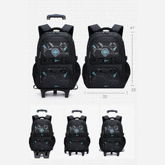 Rolling Wheels Backpack for Teens & Students – Multifunctional Travel Bookbag with Adjustable Straps - VOTVO