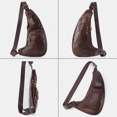 Vintage Genuine Leather Chest Sling Bag – Stylish Messenger Bag for Men