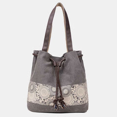 Shoulder Bag for Women – Casual Large Capacity Printed Canvas Shopping Handbag